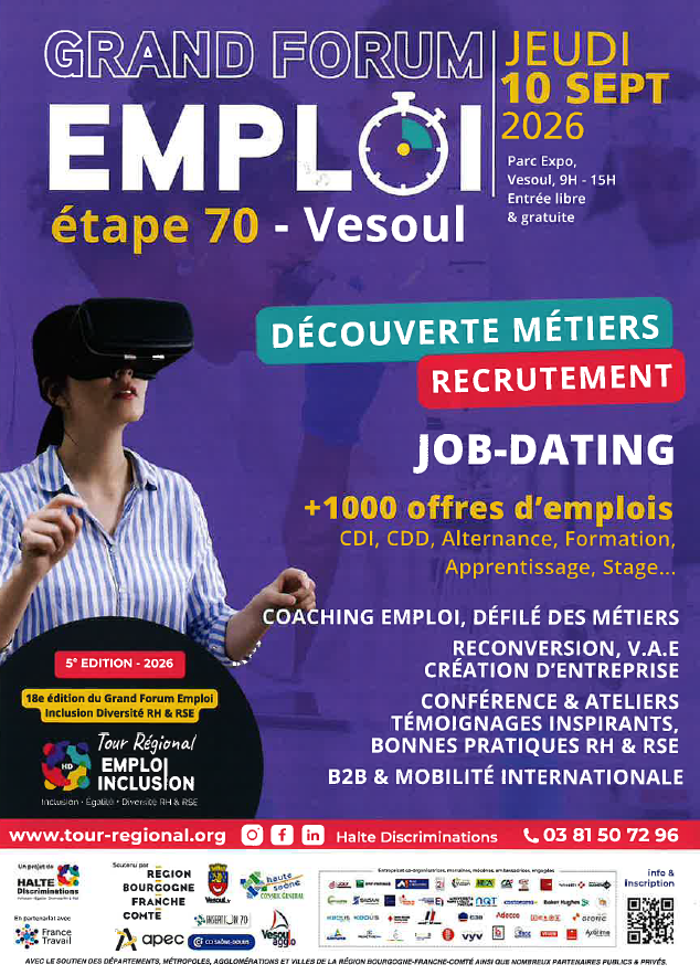 forum emploi metier parc expo 70 10 septembre 2026